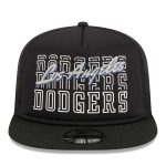 Los Angeles Dodgers Hats Shop – mens los angeles dodgers new era black street team a-frame trucker 9fifty snapback hat Cap for True Fans